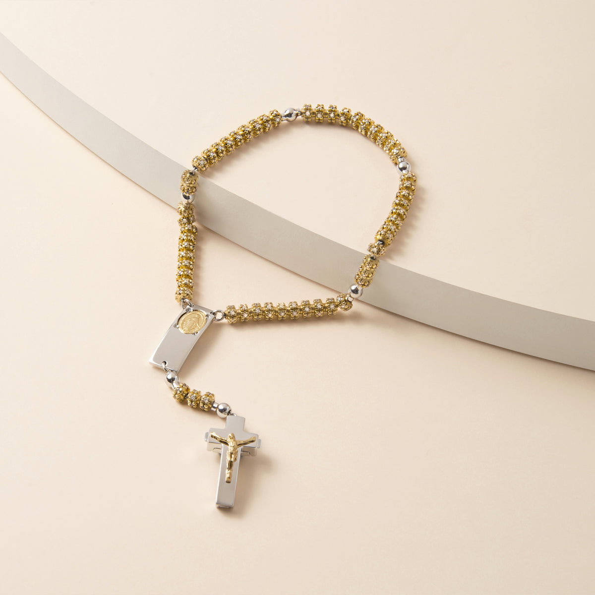Gold-plated sterling silver rosary bracelet by Ghirelli