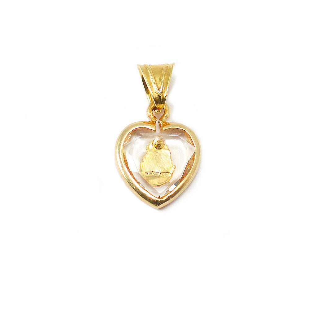 Crystal Heart Pendant with Gold plated