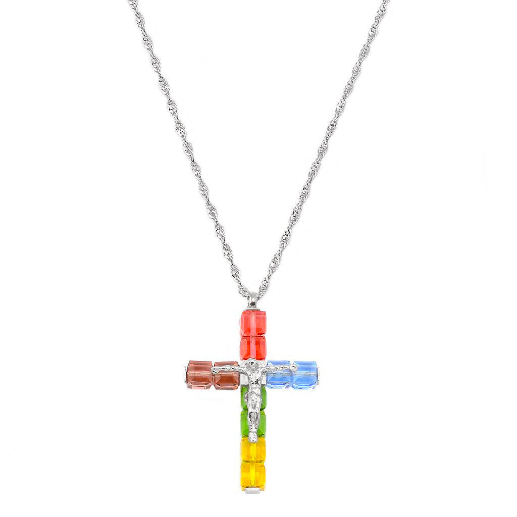 G Sterling Silver Rainbow Charm Necklace - Pendants and Charms