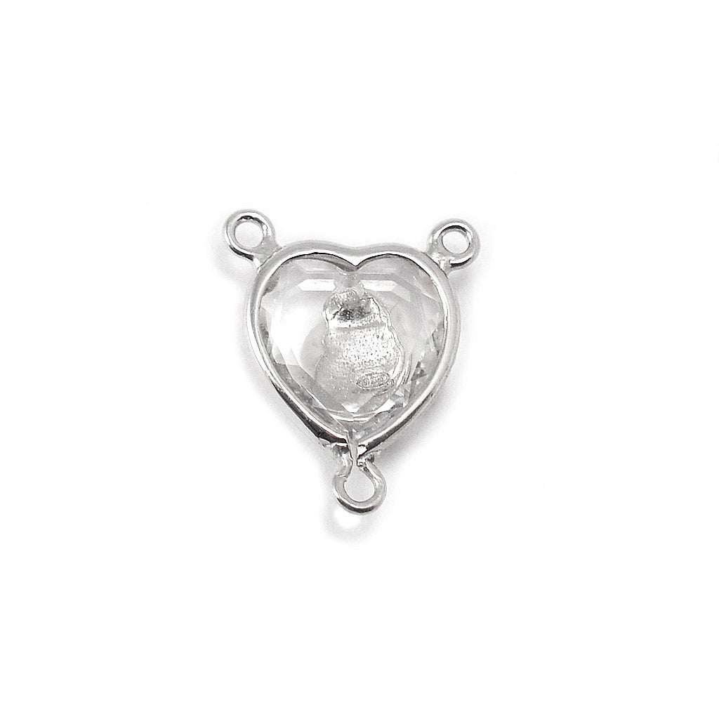 Crystal Heart Rosary with Amethyst &amp; Sterling Silver