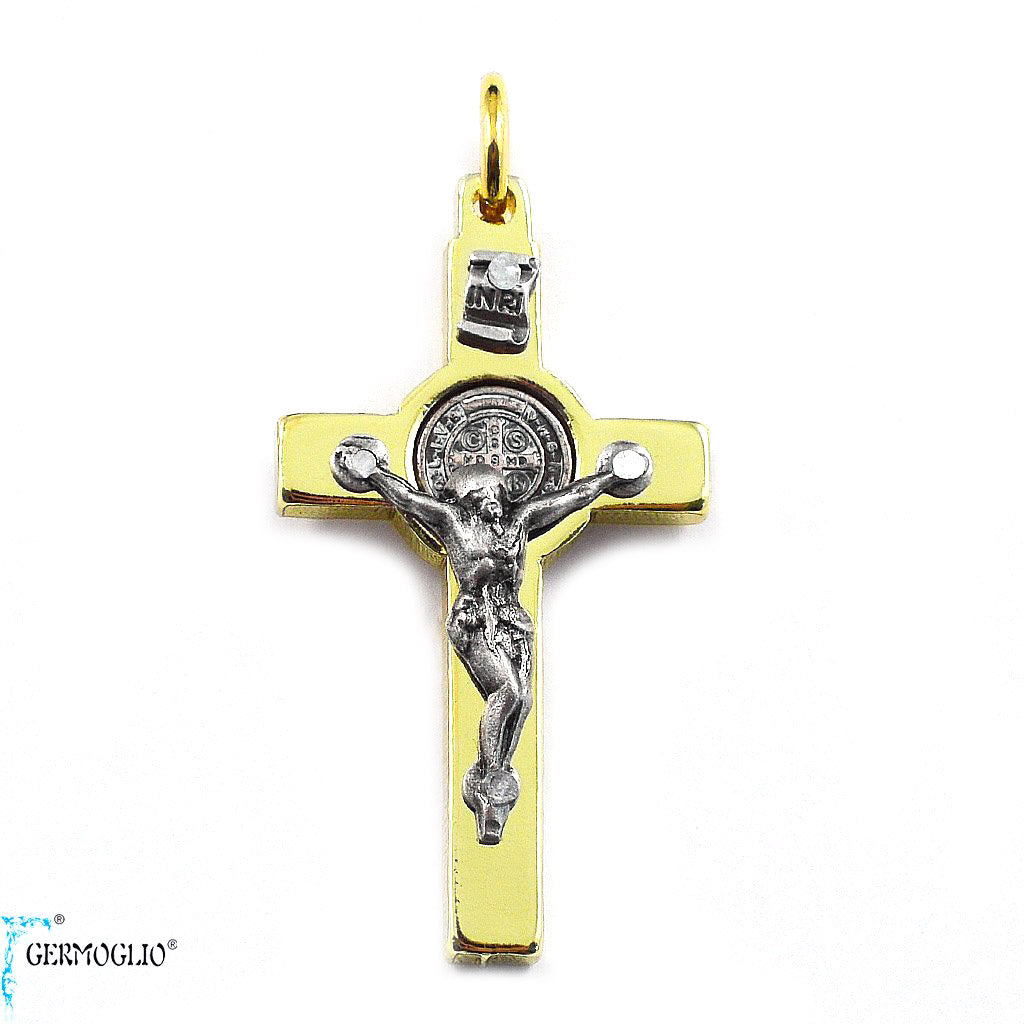 Saint Benedict Crucifix in Polished Gold by Germoglio x Ghirelli, Small
