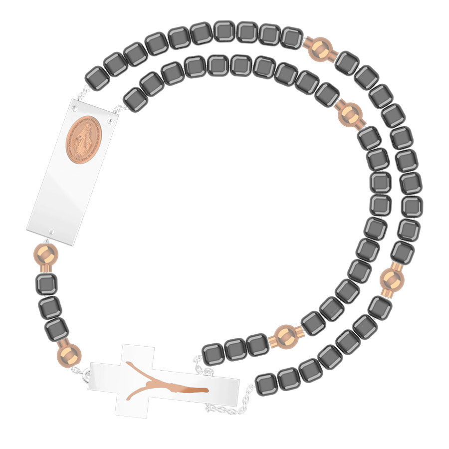 Rosalet® Rosary Bracelet with Rose Gold and Hematite