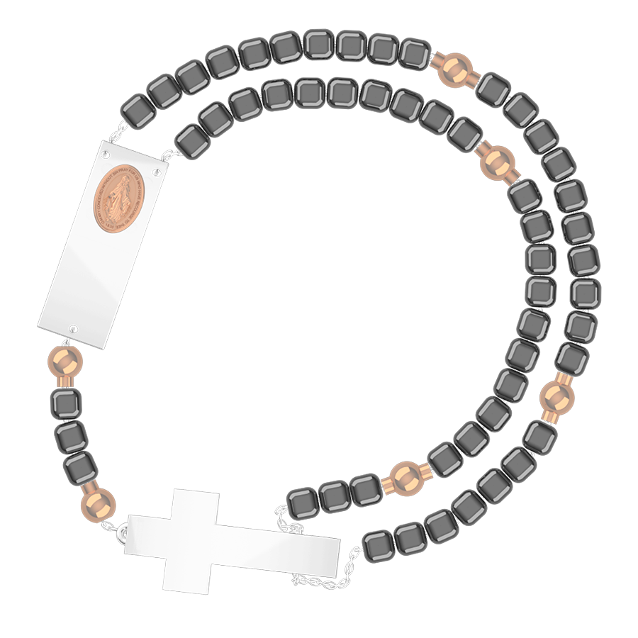 Rosalet® Rose Gold &amp; Hematite Rosary Bracelet