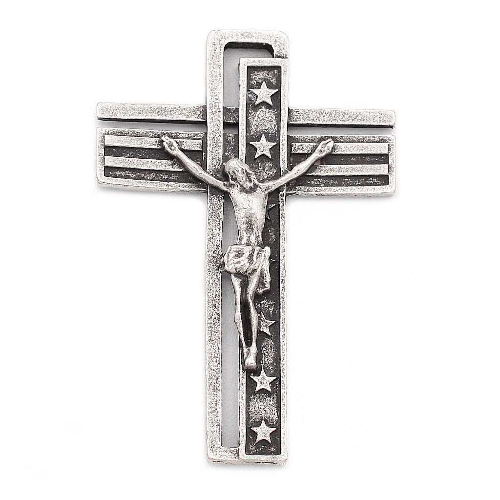 The USA Rosary - Silver with Black Glass