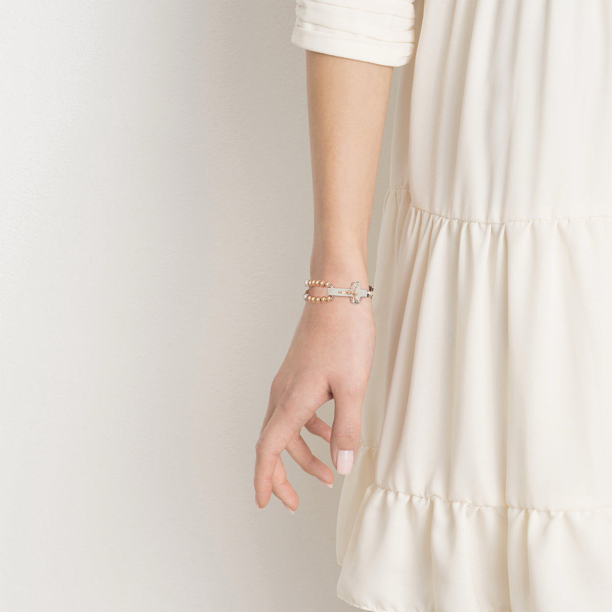 Sterling Silver &amp; Rose Gold Rosalet® bracelet for Holy Communion
