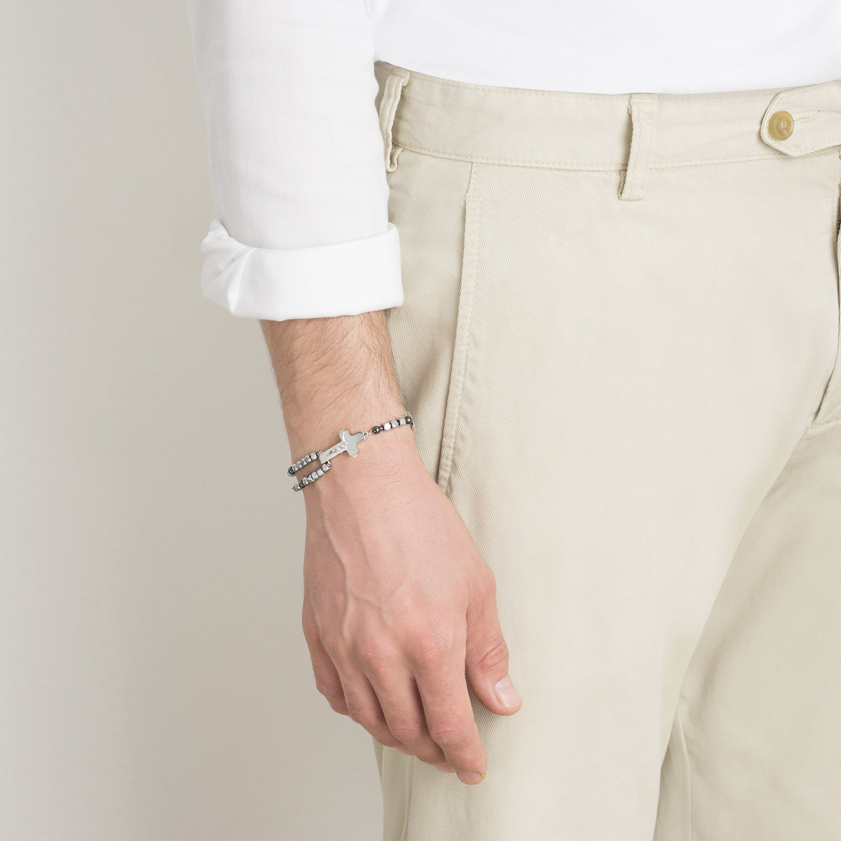 Ghirelli Rosalet® rosary bracelet with modern hematite design