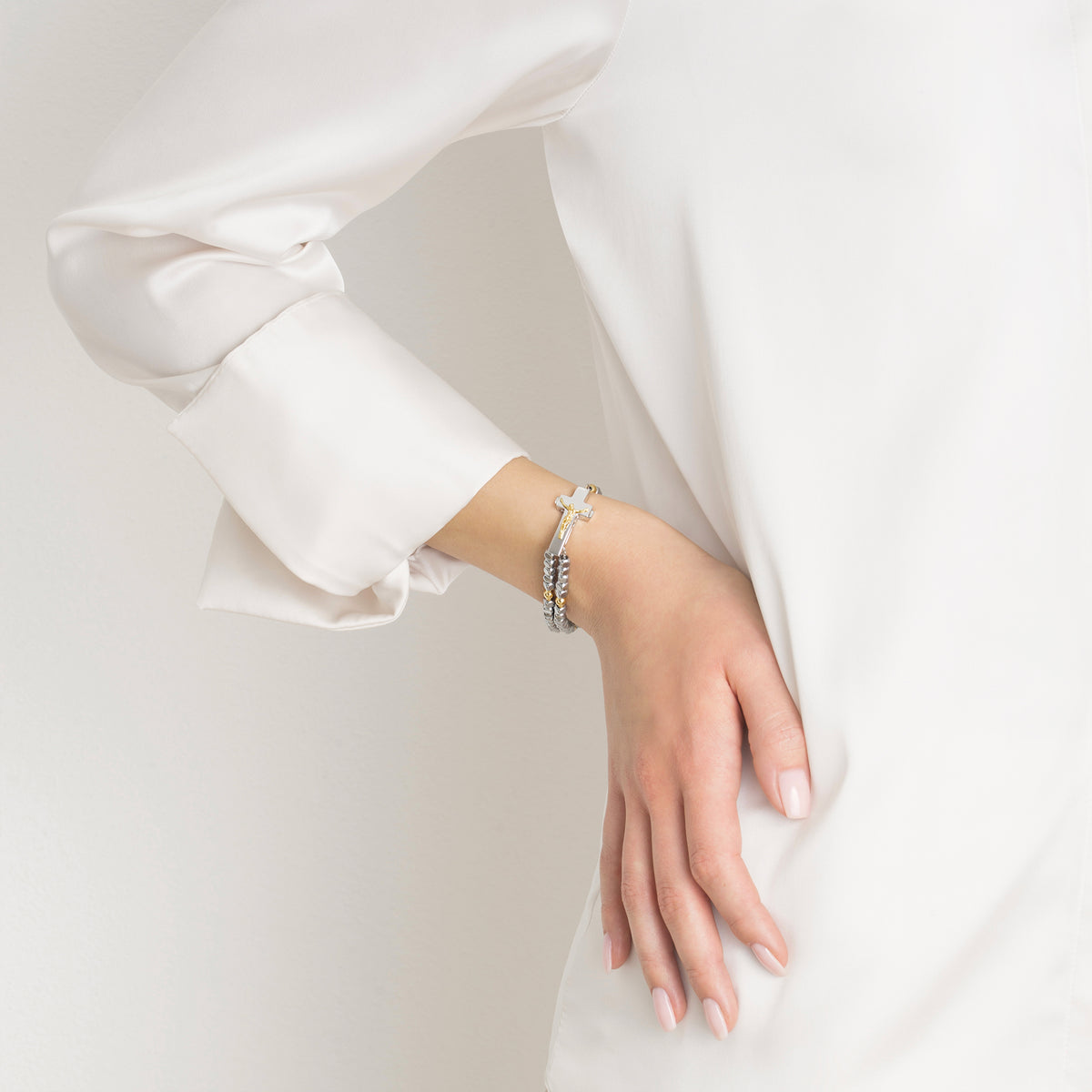 Rosalet® Gold-Plated &amp; Hematite Rosary Bracelet