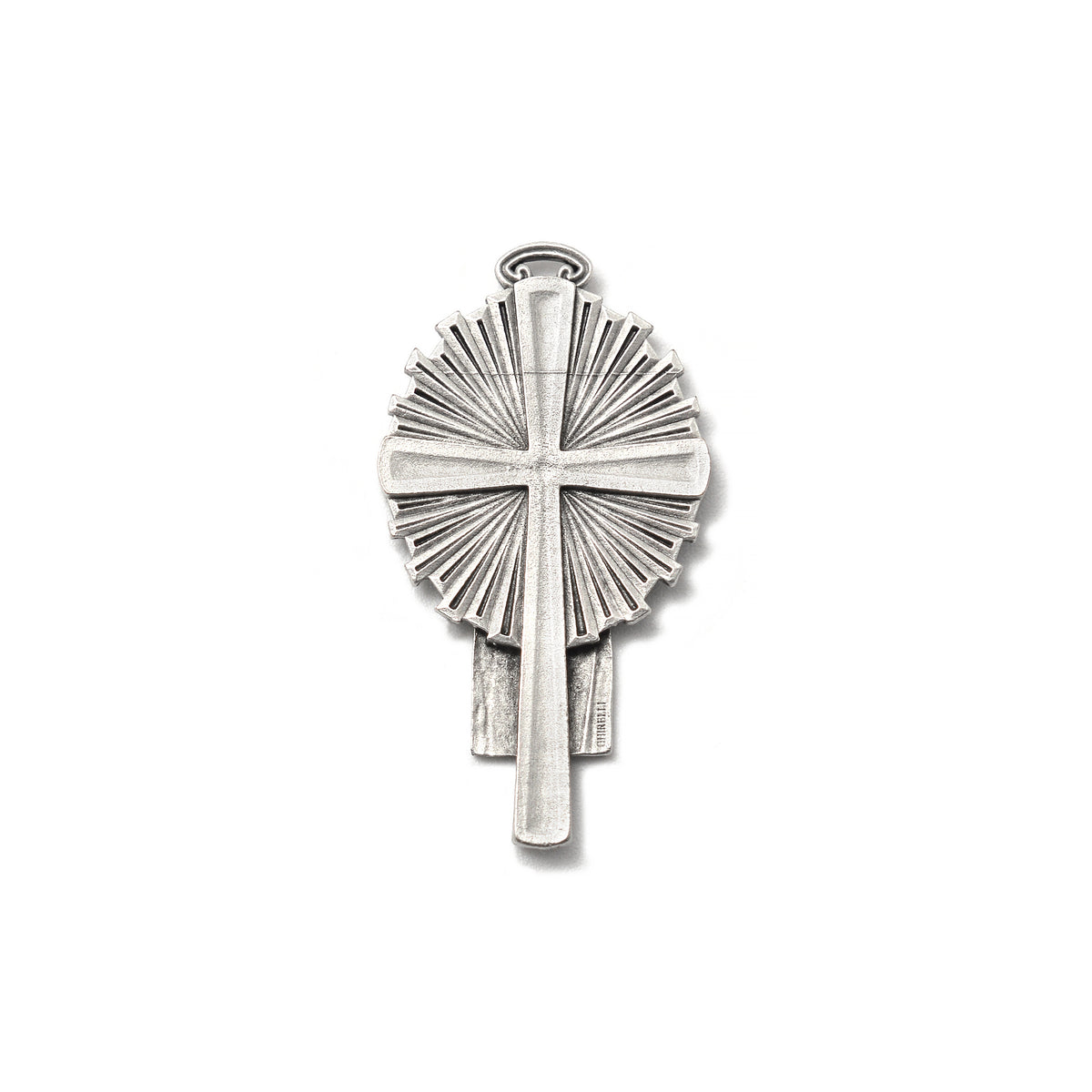 Holy Shroud Rosary centerpiece featuring Resurrection art