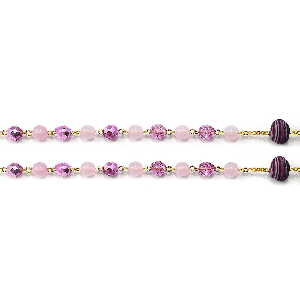 Rosaries for the Family, Pink &amp; Purple Murano Glass