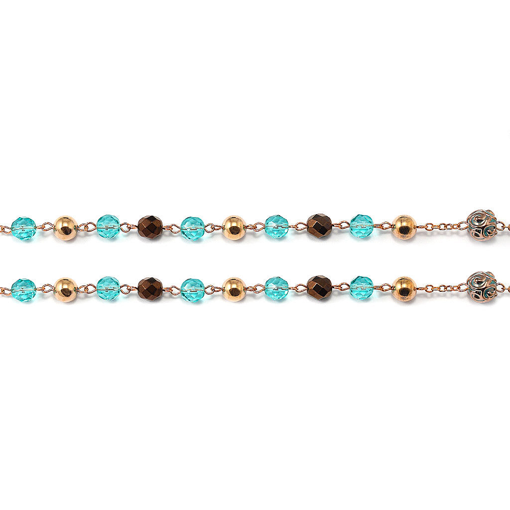 Our Lady of Fatima Rosary with Hematite Beads