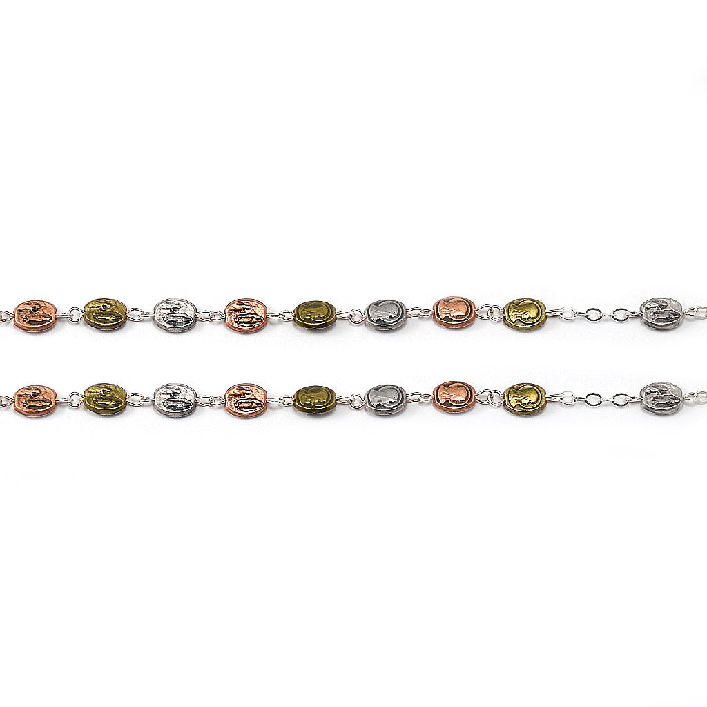 Our Lady of Lourdes 160th Anniversary Tricolor Medal Rosary