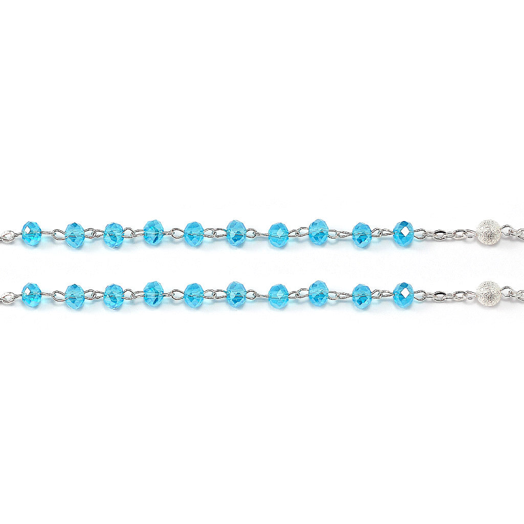 Medjugorje Queen of Peace Rosary, Aqua