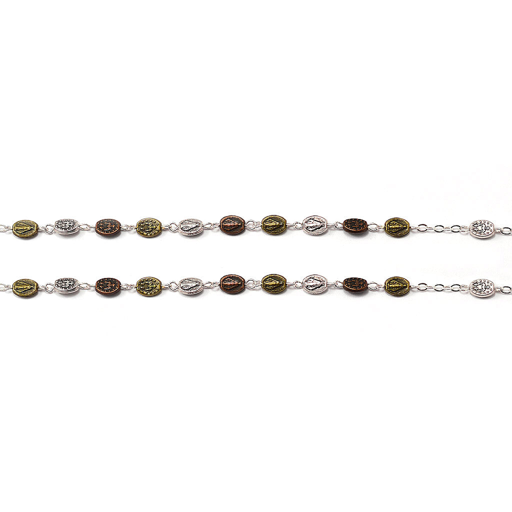 Miraculous Medal Rosary with Metal Beads