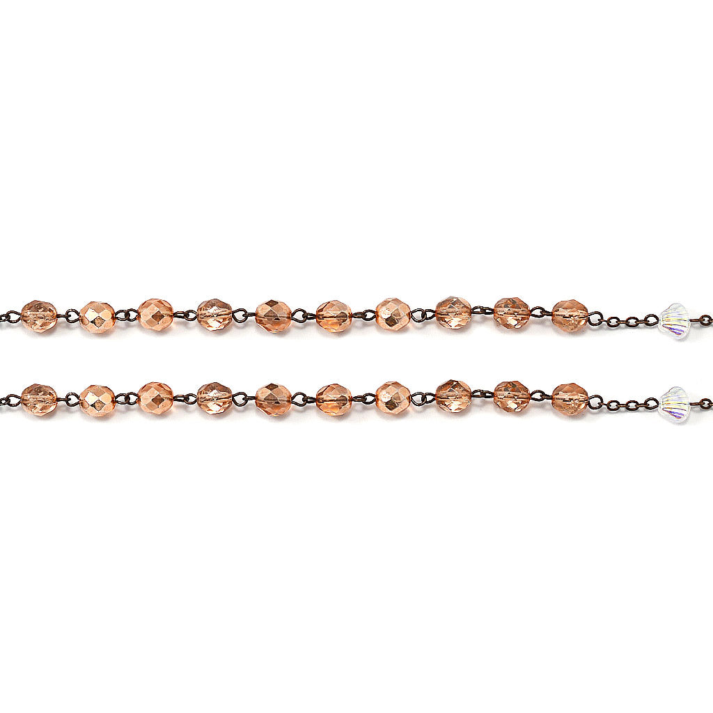 RCIA Rosary with Copper Crystal and Flame