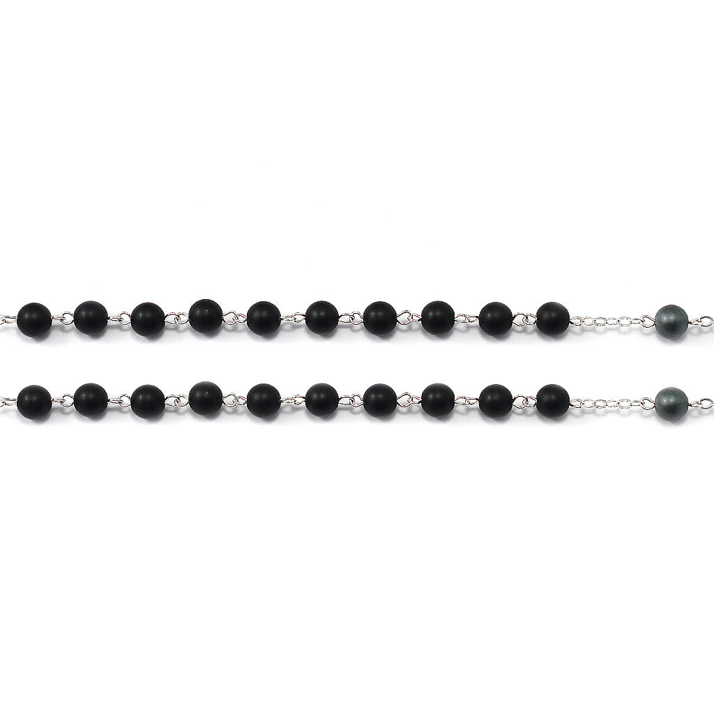Rosaries for Men with Hematite, Black Agate &amp; Silver