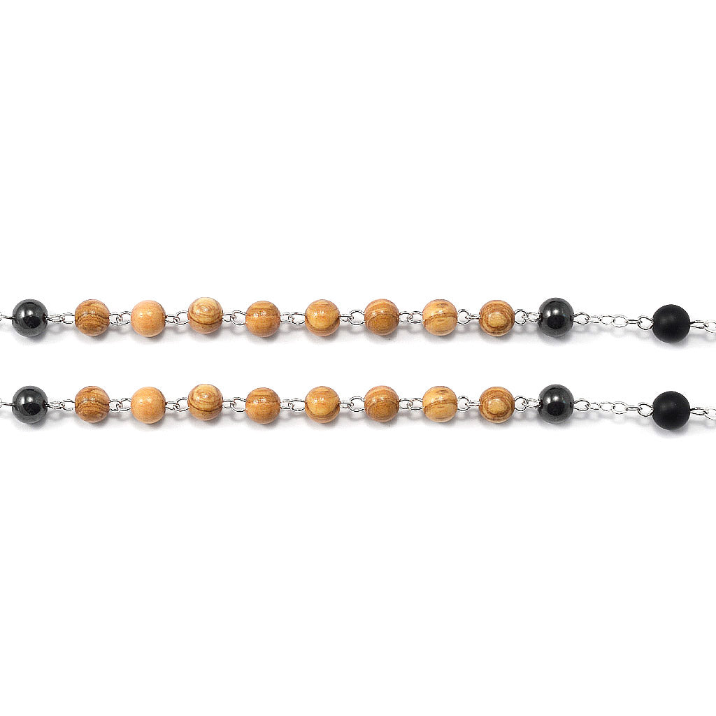 Rosaries for Men with Hematite &amp; Olivewood Beads