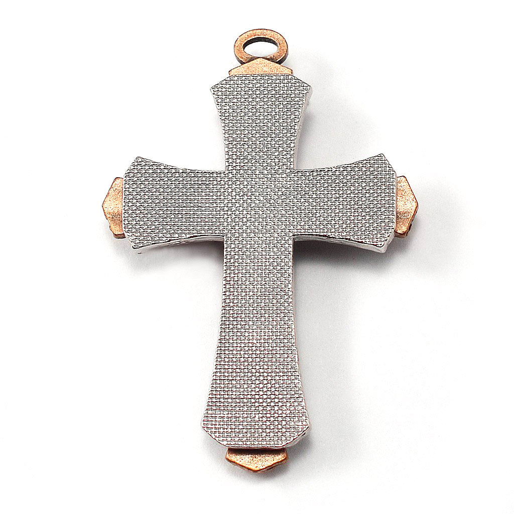 Saint Joseph Rosary in Copper, Silver &amp; Hematite
