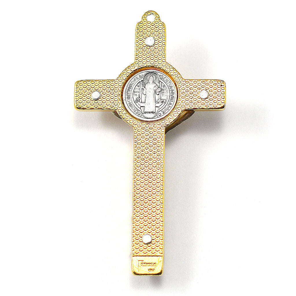 Saint Benedict Booklet Rosary with Italian Wood Beads & Gold