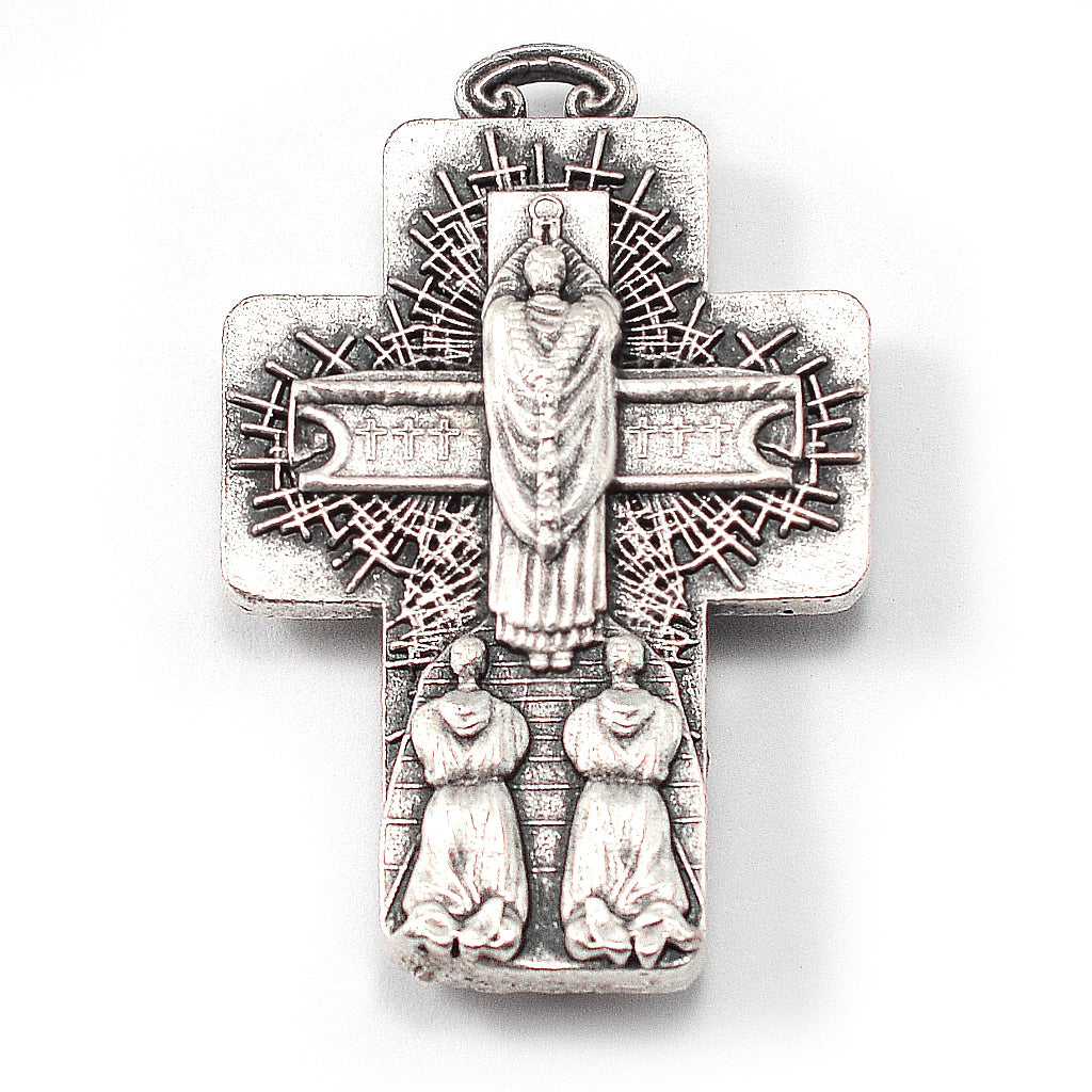 The Holy Mass Rosary with Oval Glass Black Beads by Ghirelli