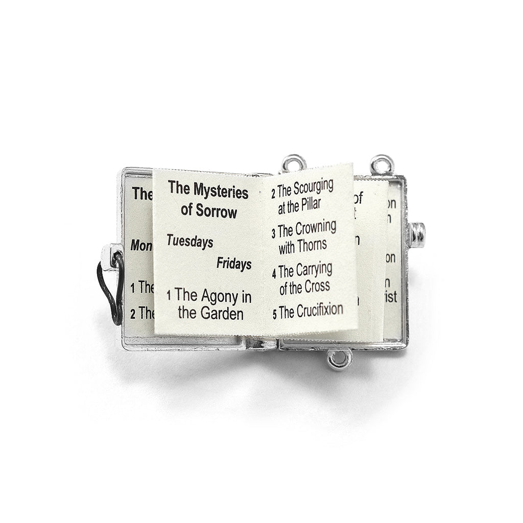 Lourdes Mysteries Booklet Blue &amp; Silver Rosary