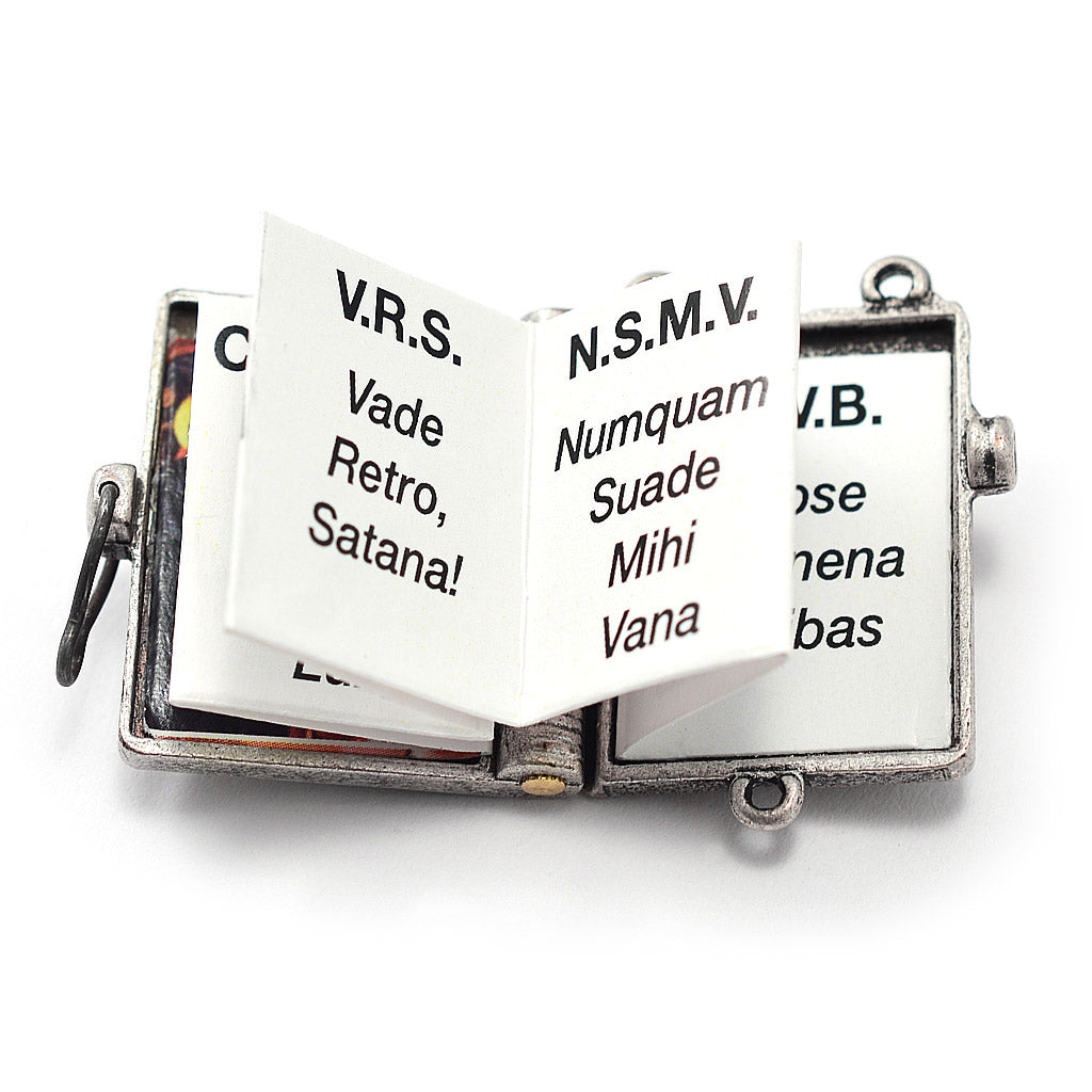 Saint Benedict Booklet Rosary, Italian Wood &amp; Silver