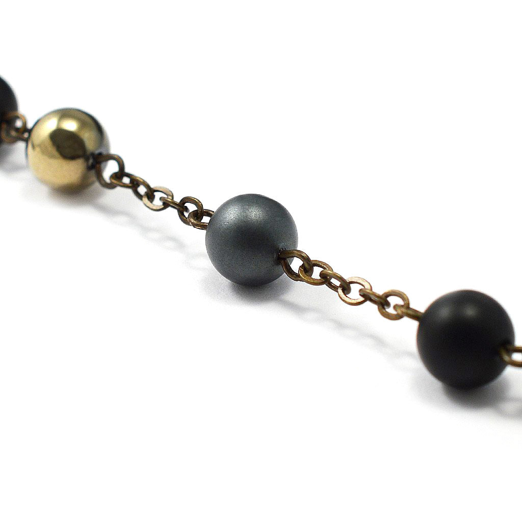 Saint Joseph Rosary in Bronze, Black &amp; Hematite