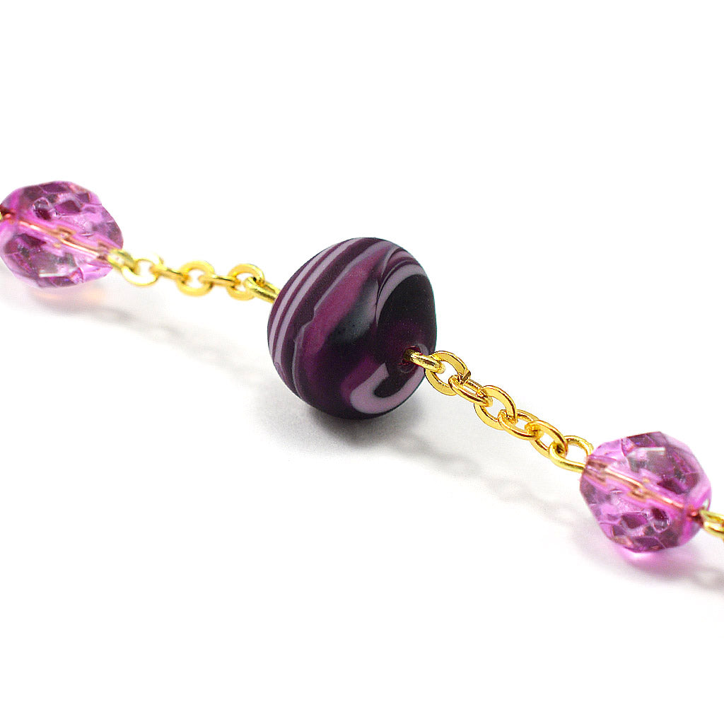 Rosaries for the Family, Pink &amp; Purple Murano Glass
