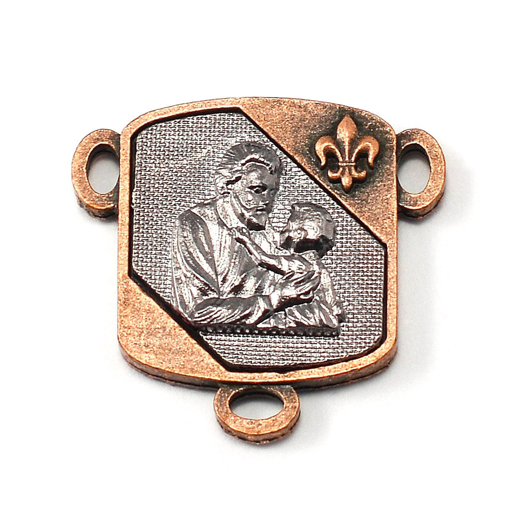 Saint Joseph Rosary in Copper, Gunmetal &amp; Hematite