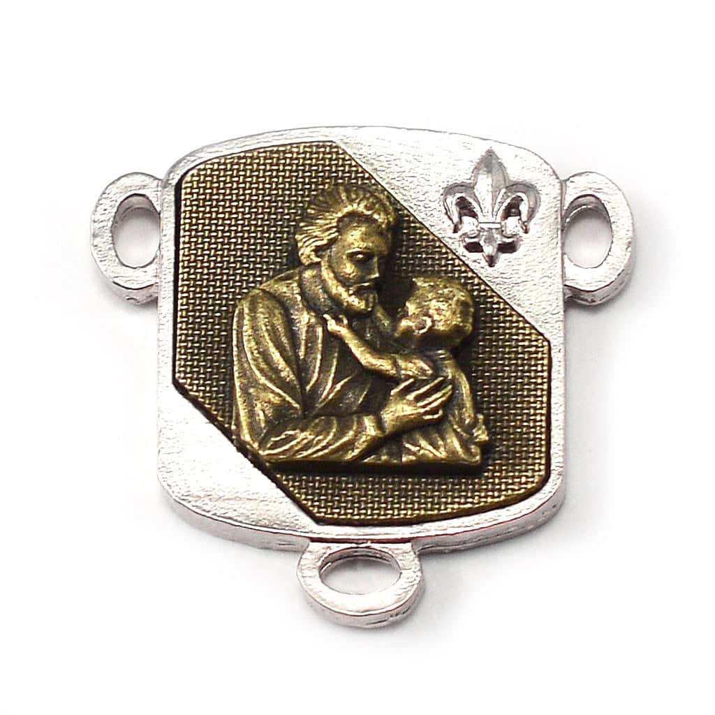 Saint Joseph Rosary in Bronze, Silver &amp; Hematite
