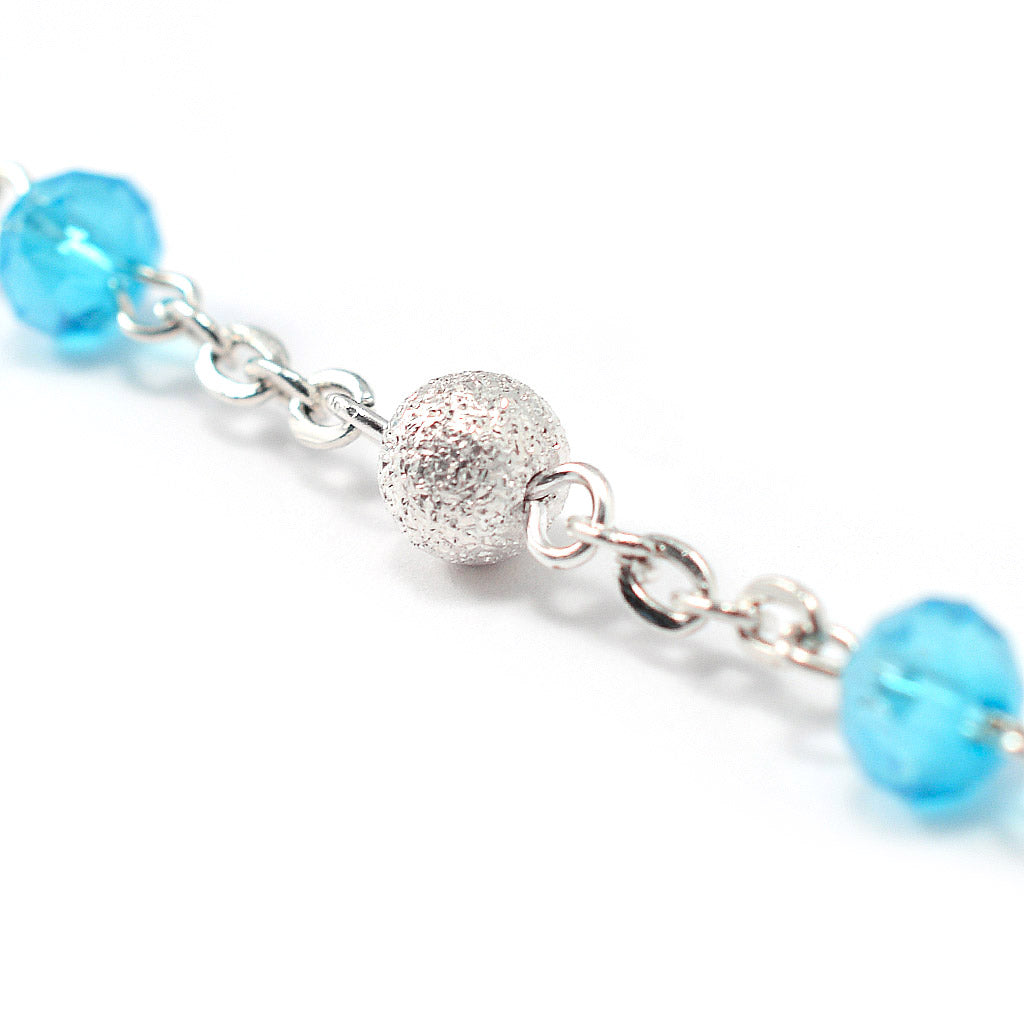Medjugorje Queen of Peace Rosary, Aqua