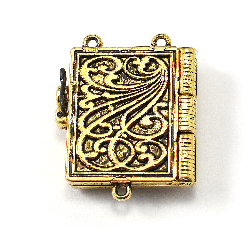 Saint Benedict Booklet Rosary with Italian Wood Beads &amp; Gold