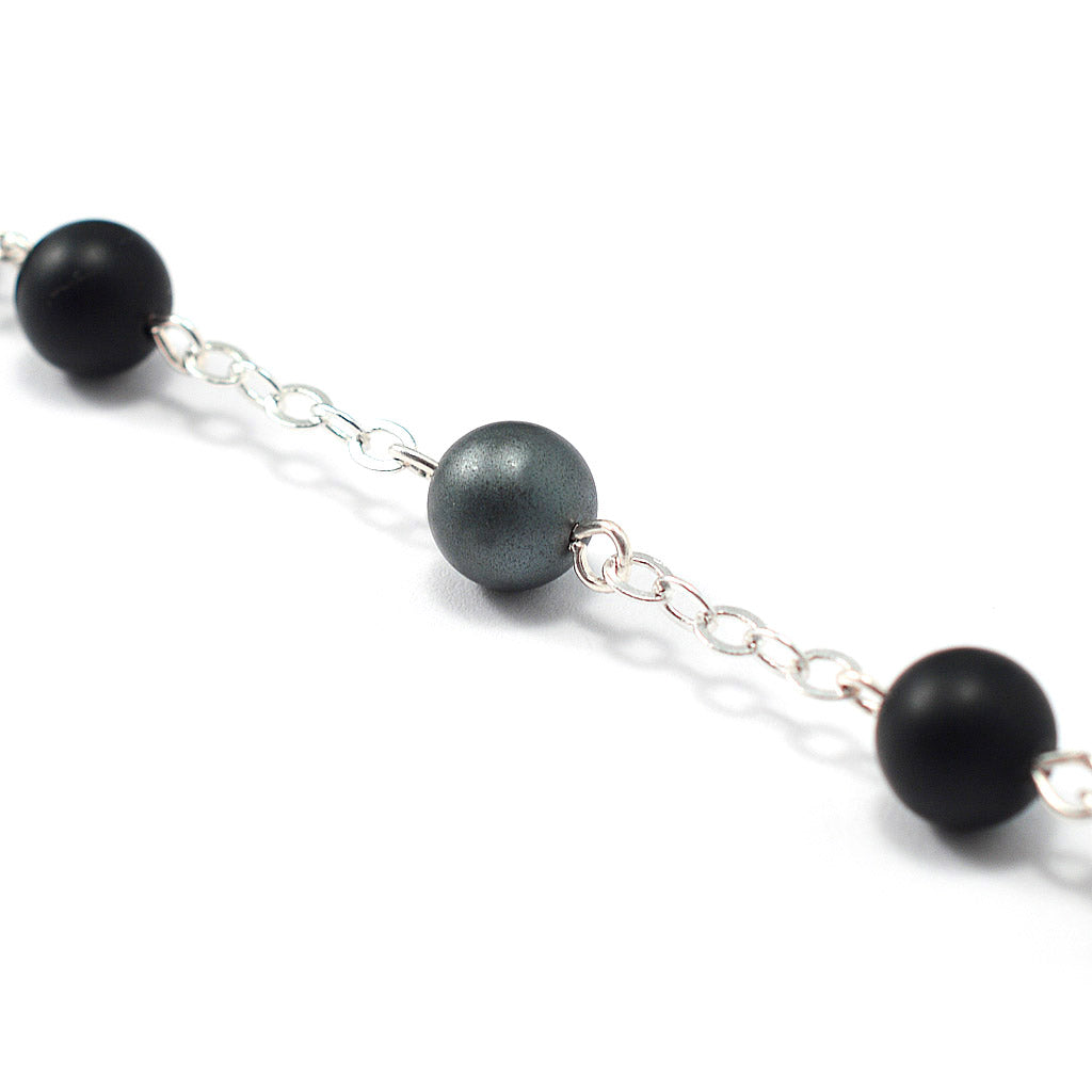 Rosaries for Men with Hematite, Black Agate &amp; Silver