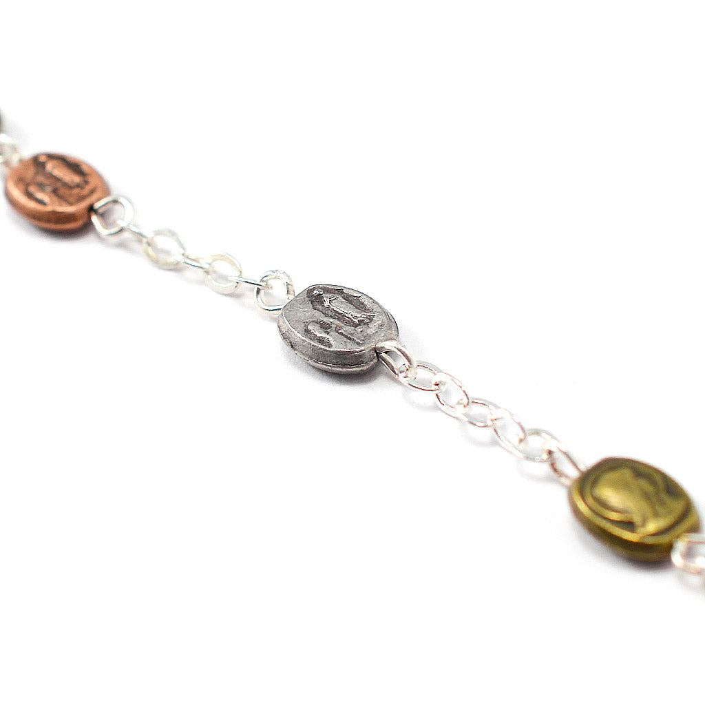 Our Lady of Lourdes 160th Anniversary Tricolor Medal Rosary