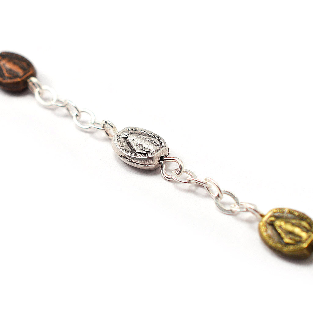 Miraculous Medal Rosary with Metal Beads