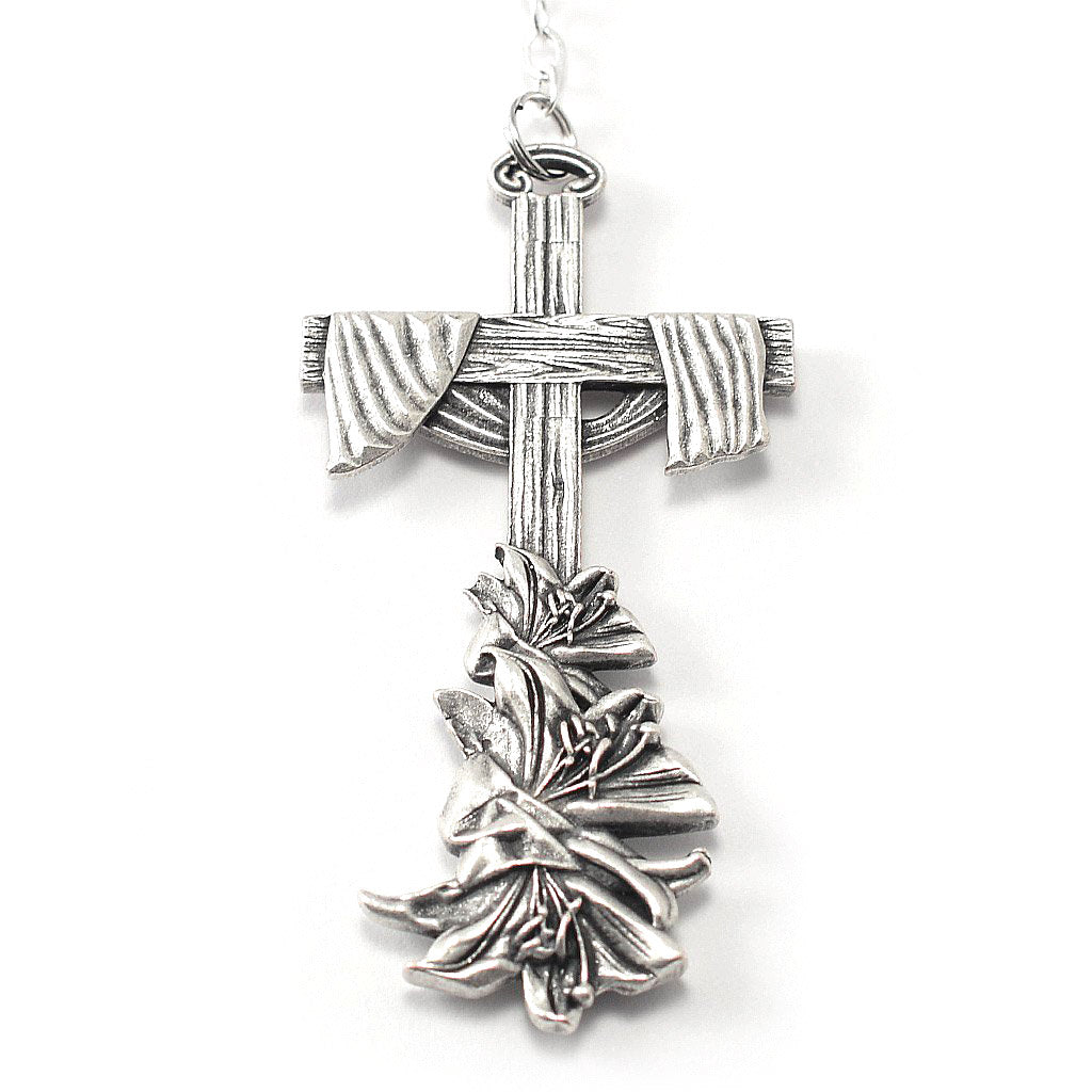 Murano glass and stone Easter Rosary in antique silver