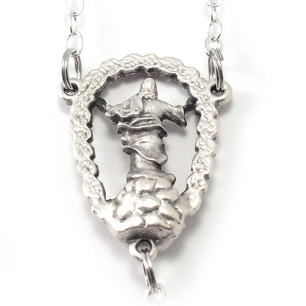 Ghirelli Holy Easter Rosary with lilies and risen Christ