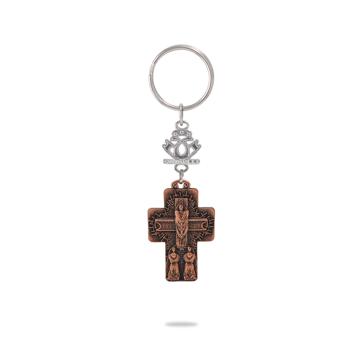 Holy Mass Crucifix Key Chain front and back