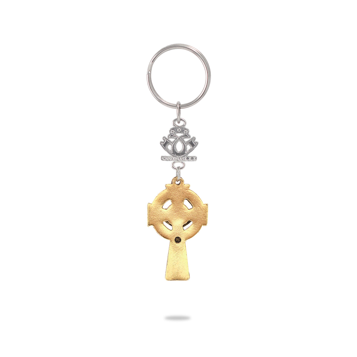 Celtic Crucifix Key Chain in antique gold finish