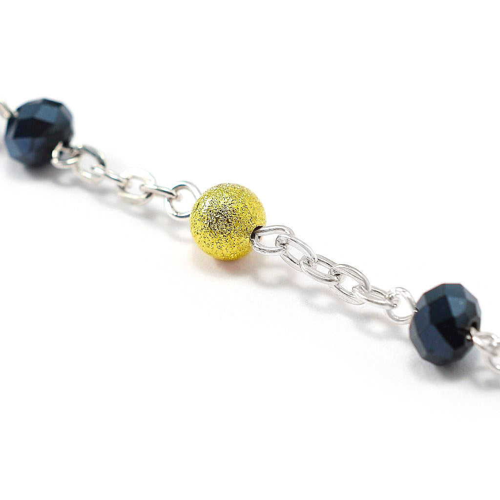 Medjugorje Queen of Peace Rosary, Black Crystal