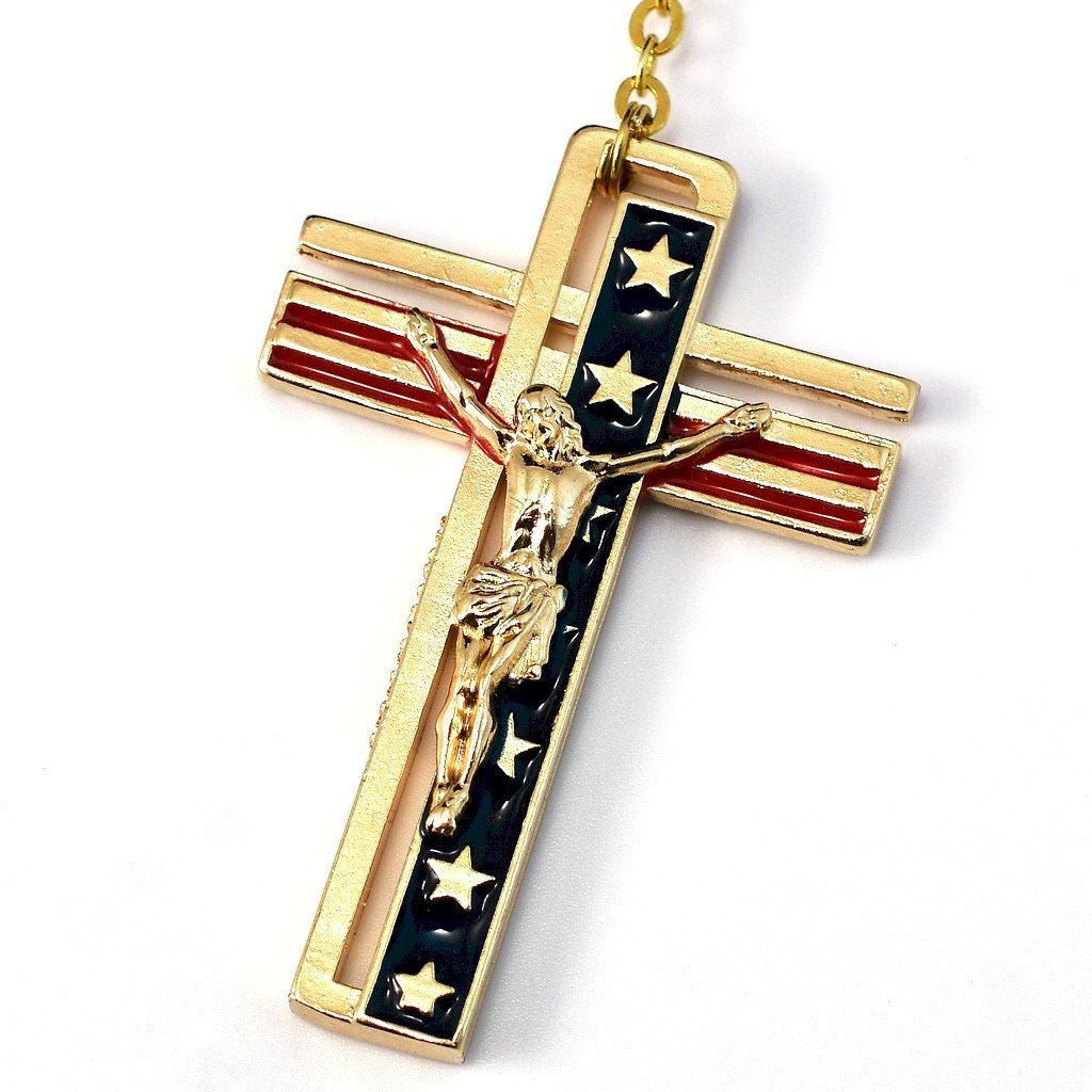 UNIQUE CREATIONS - The USA Rosary In Gold Finish